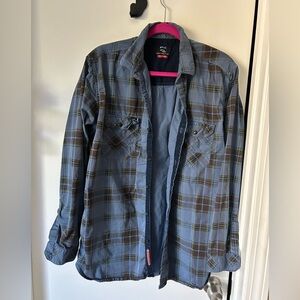 Zinc - navy plaid men’s  shirt- 100 % cotton- 2xl